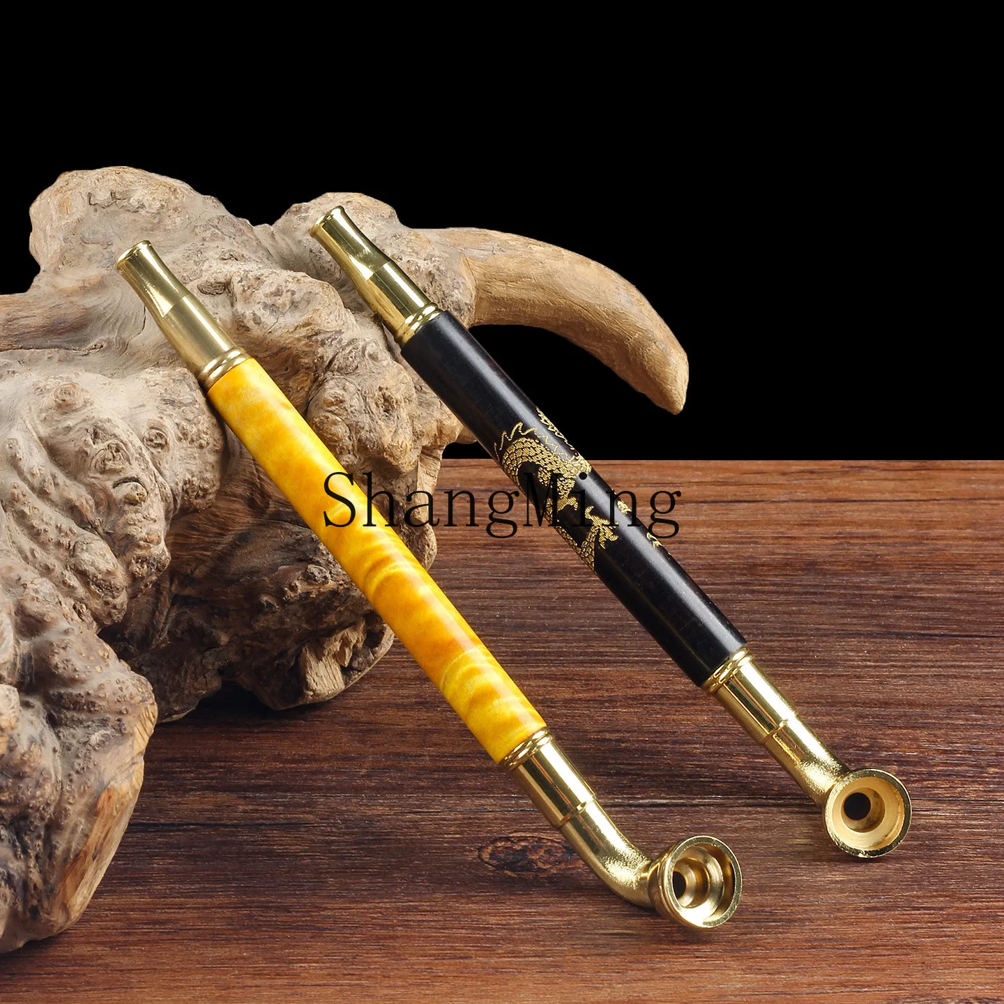 DSA Creative Bamboo Bucket Wood Metal Dual Purpose Dry Smoke Tie Rod Circulation Filter Vintage Dual Purpose