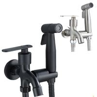 Stainless Steel Toilet Bidet Spray Set 1 In 2 Out Multi-functional Shattaff Shower High Pressure Handheld Faucet Toilet Sprayer