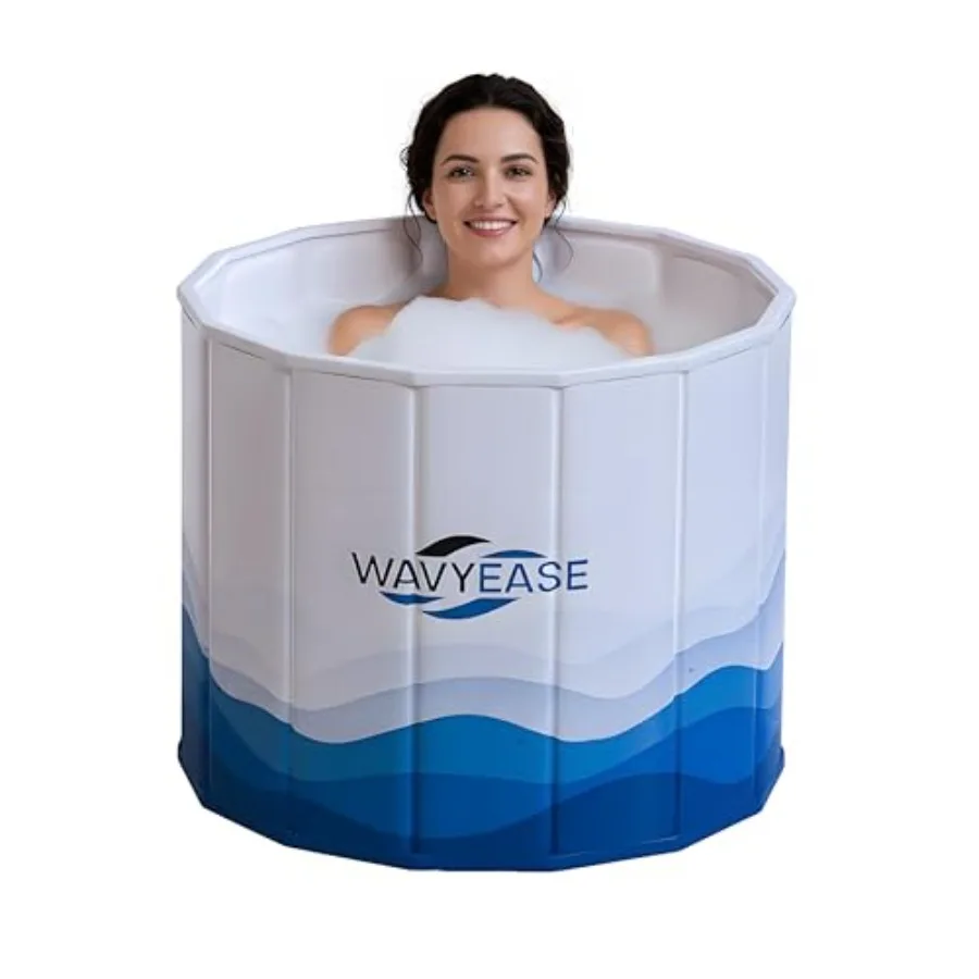 

® Portable Bath Tub for Adults - 31.5"L x 26"H Foldable Cold Plunge Tub for Recovery - Collapsible Soaking Bath Tub for Shower