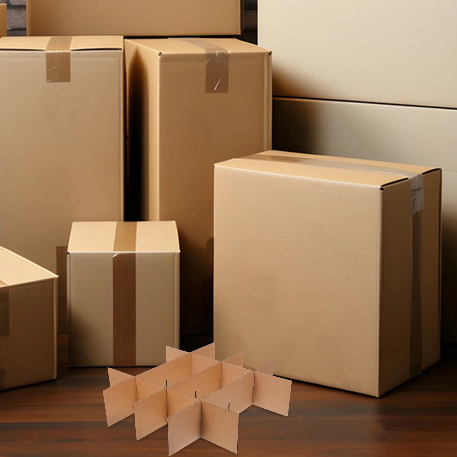 

5Pcs Divider Cardboard Packing Box Ideal for Ornament Storage and Kitchen Moving Reliable Protection in Transit