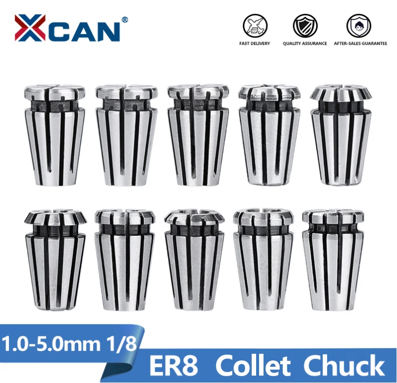 

XCAN Tool Holder ER8 Collet 1mm-5mm 1/8 Spring Collet Chuck For CNC Engraving Machine Milling Lathe Mill Cutter ER Collet