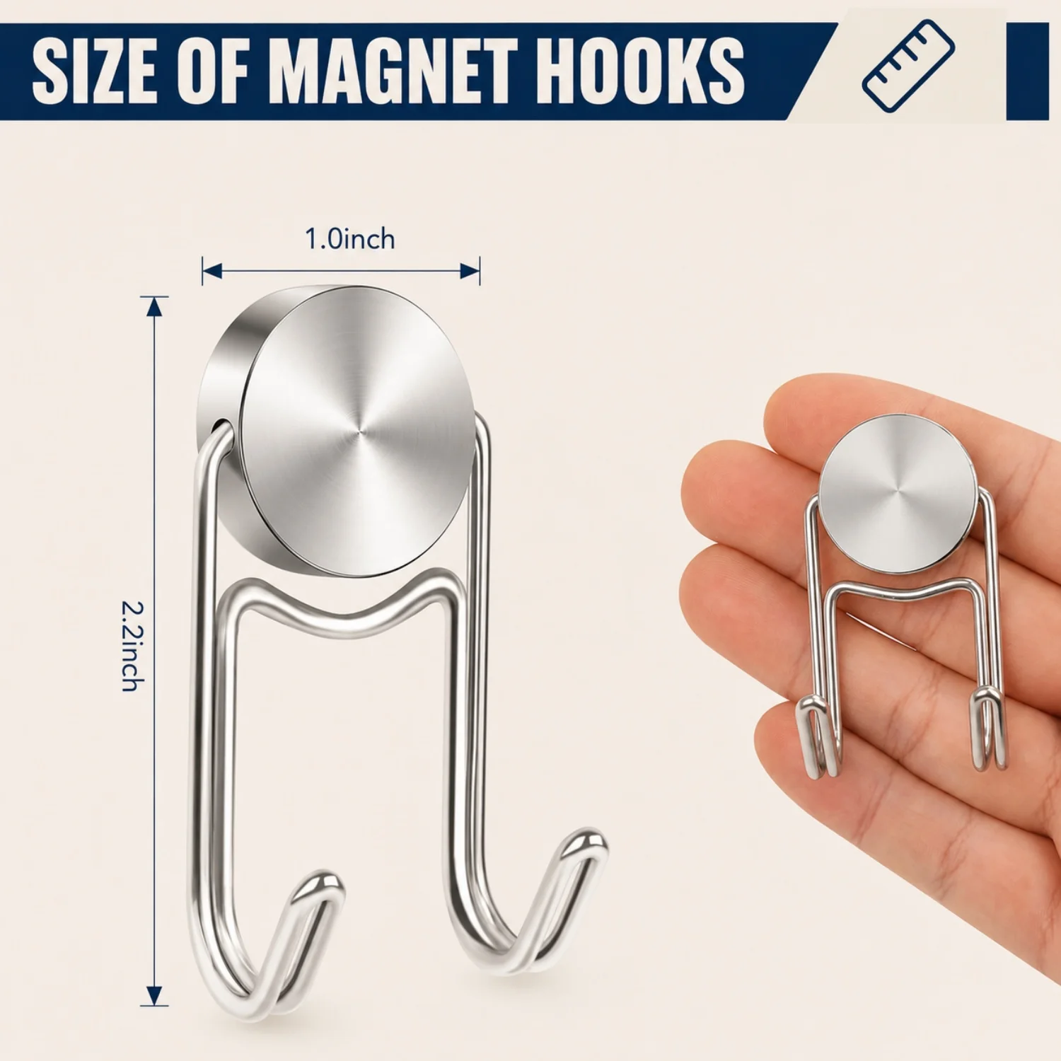 80lb+ Strong Magnet Hangers for Cruise Cabin, Refrigerator, Grill, Toolbox, Classroom, Kitchen & Outdoor Use, 8 Pack