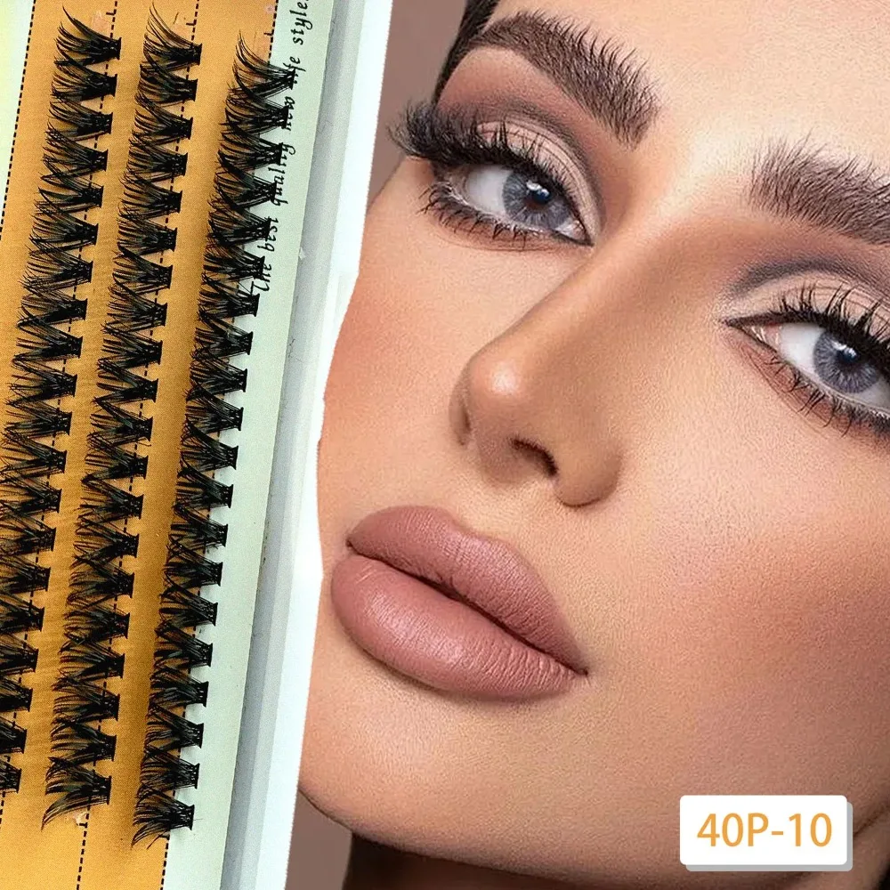 プレミアムナチュラルまつげエクステ キャットアイスタイル ピンセットと接着剤付きで長持ちするメイクを実現