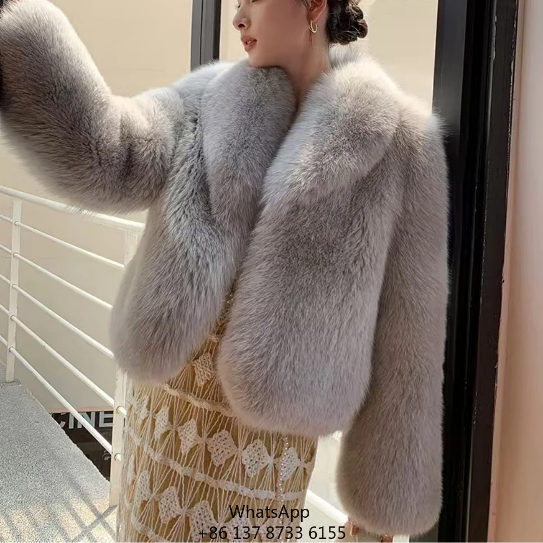 

Хит продаж: Женское повседневное зимнее пальто-шуба из натуральной кожи с воротником-шалью и отделкой из меха лисы