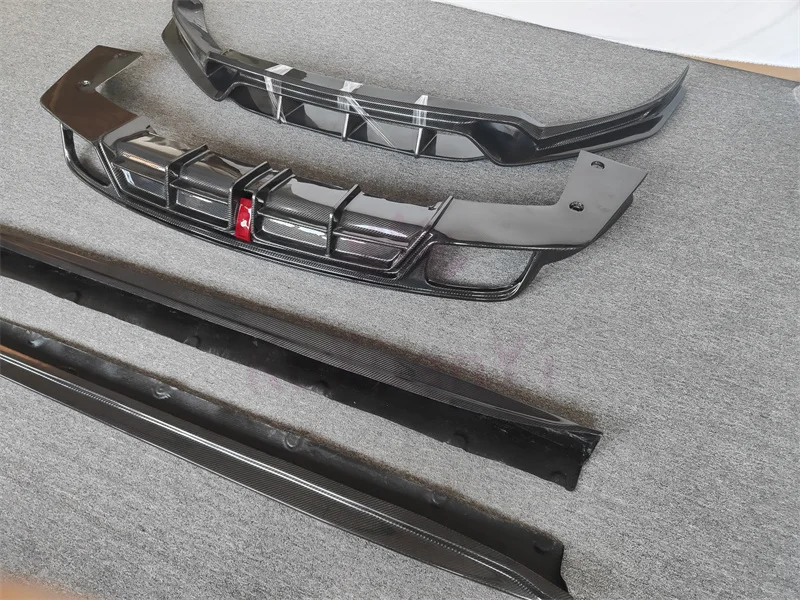 Carbon CM Style Front Bumper Edge Rear Diffuser Side Skirt Spoiler for Porsche Caye Coupe 2018-2021 Body Kit