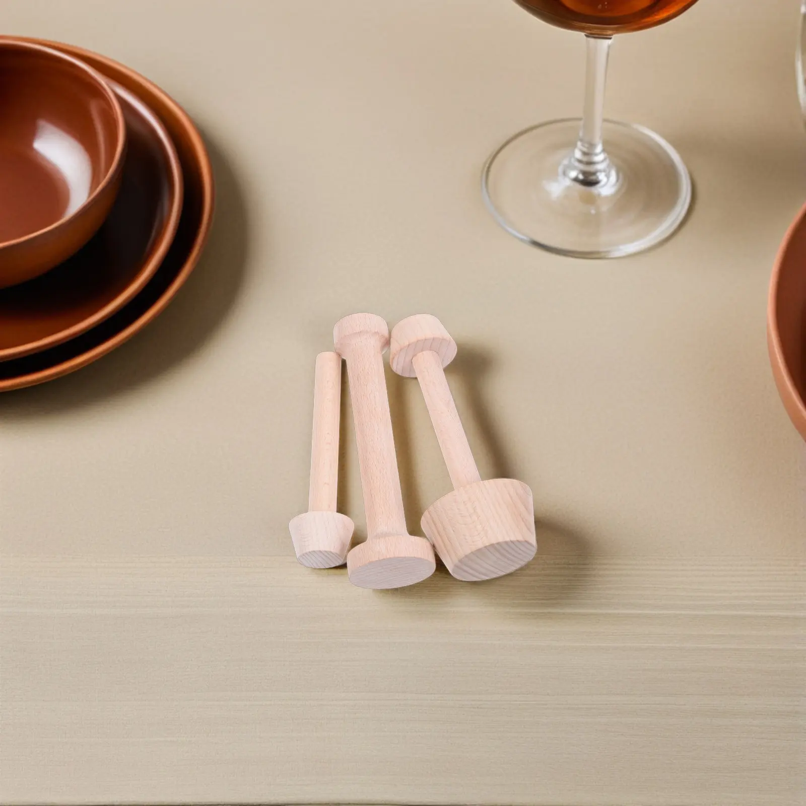4Pcs Wooden Tart Mold Set Natural Sturdy Wood Egg Tart Shaping Tool Double-Sided Pastry Tamper for Baking Cheesecakes Mini Tarts