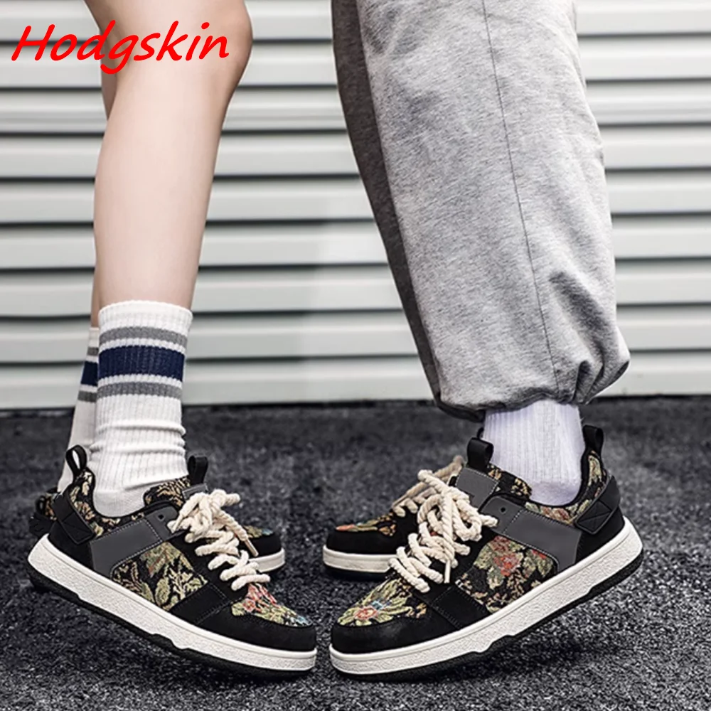 Print Men Shoes Round Toe Mixed Colors Lace Up Flat with Shoes 2024 New Arrivals Spring Autumn Casual Fashion Soft Men's Shoes