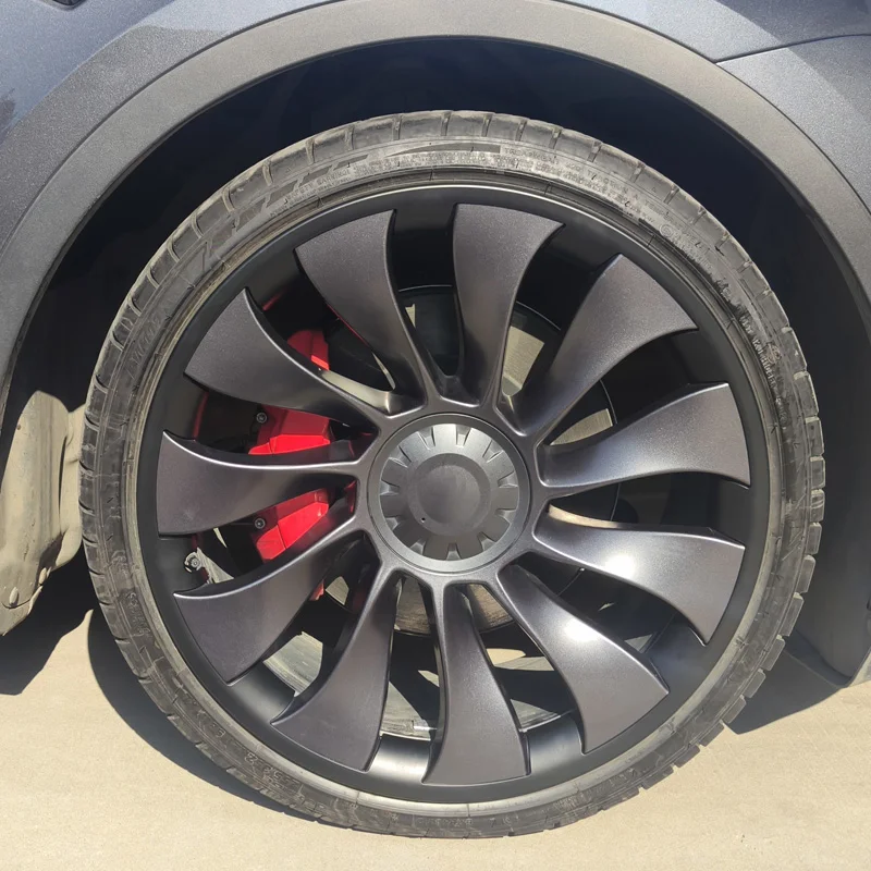 4PCS 21 Inch Full Rim Performance Hub Cap Accessories Replacement Automobile Wheel Cap Hubcap 2022 2023 2024 For Tesla Model Y