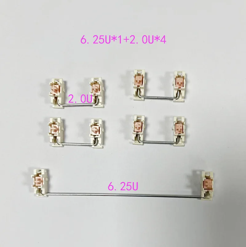 Keyboard Stabilizers 2x 6.75x for Custom DIY Mechanical Keyboard Steel Plate Factory Lubed
