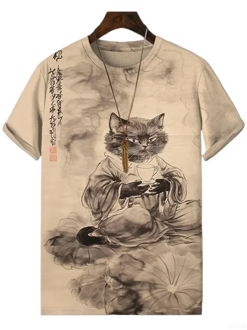 

Short Sleeve Tees Tops 3D Print Crew Neck Shirts Summer Casual Men's Clothing Casual Tops 2025 Funny Animal Printed Man T Shirt