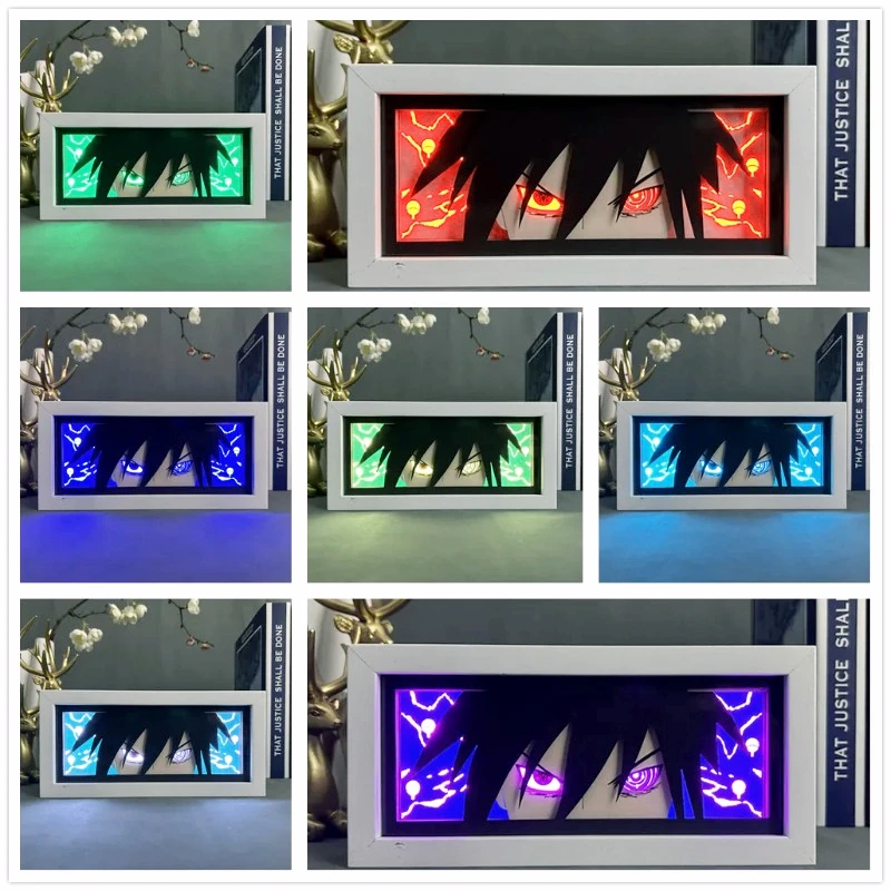 

2024 New 3D Anime LED Light Box Naruto Uzumaki Uchiha Obito Itachi Action Figure Toys Room Decoration Lamp Shippuden Kids Gift