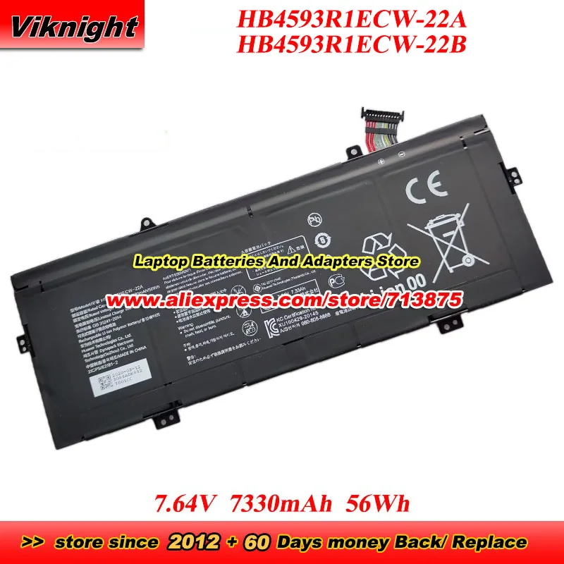 

HB4593R1ECW-22A HB4593R1ECW-22B Battery 7.64V 7330mAh 56Wh for MateBook 14 2020 KelvinL-WFH9B MateBook X Pro 2021 MACHD-WFE9