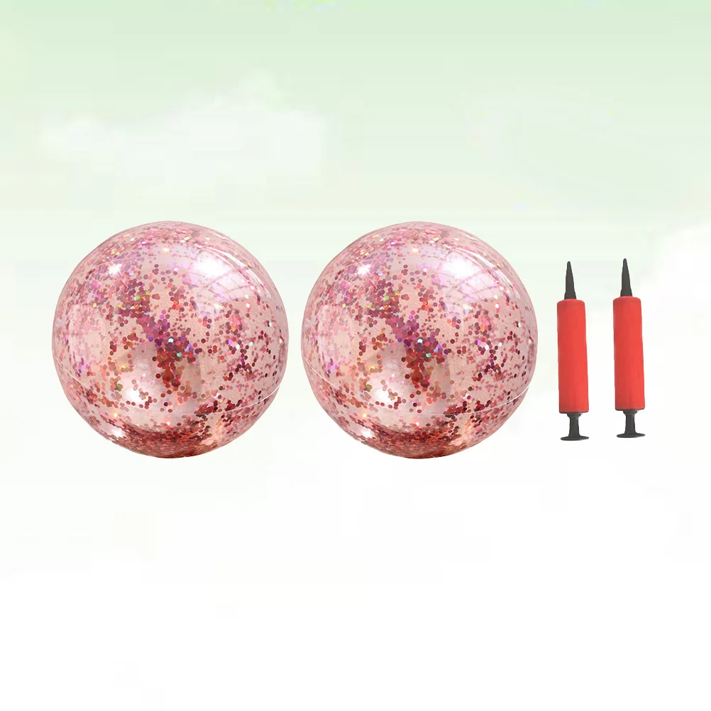 4 pezzi palla rotonda glitterata 40 cm 60 cm rosa dorata colore brillante gioco da spiaggia all'aperto attività in piscina fiducia allenamento delle abilità