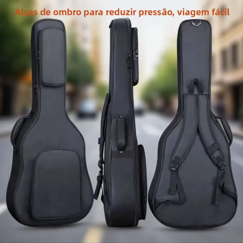 luxury-41-inch-folk-guitar-case-thickened-22mm-waterproof-durable-high-density-fabric-high-quality-black-guitar-bag