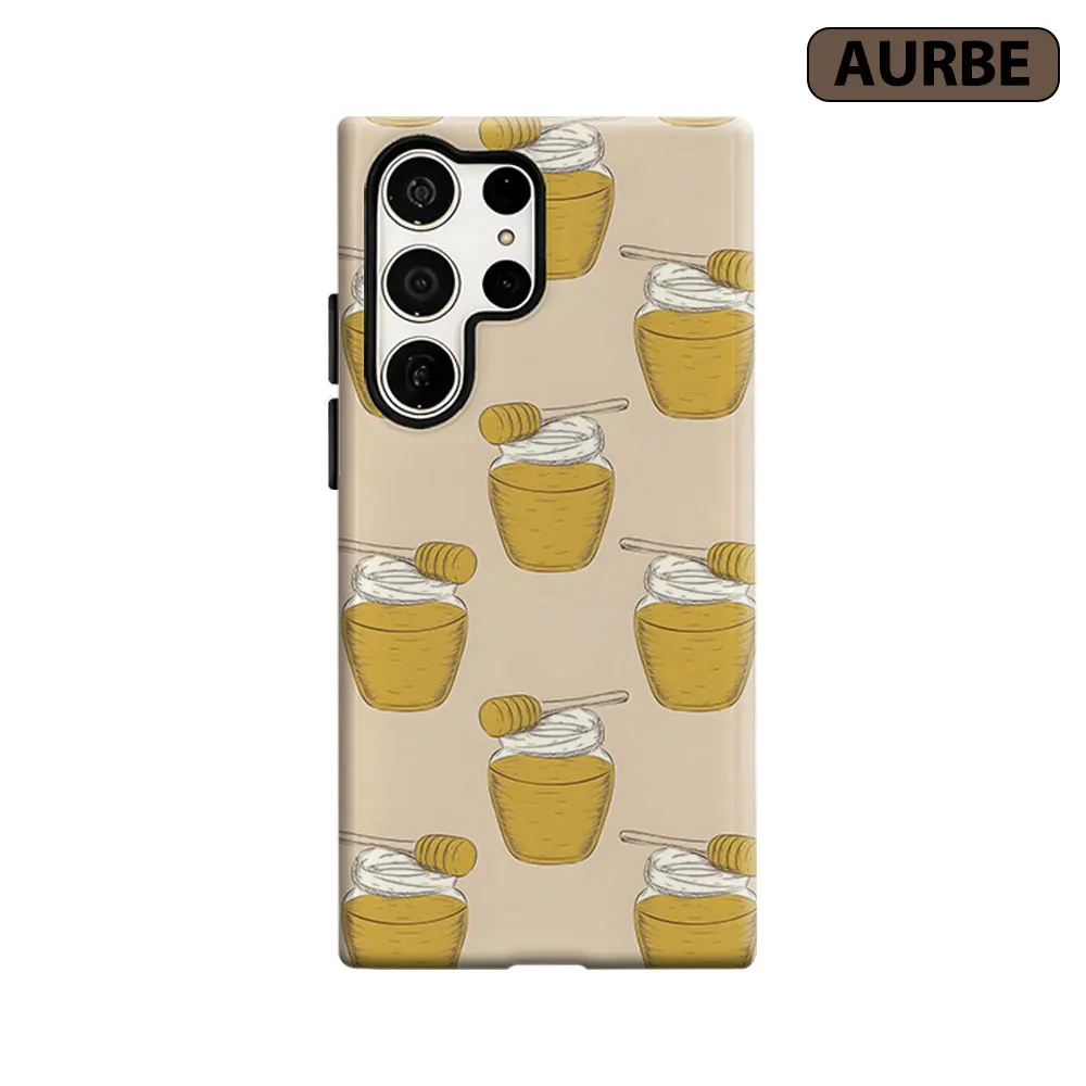 Honey Jar Print Phone Case For Samsung Galaxy S26 S25 S24 S23 Ultra Plus HD Hard Double Layer Film Cover