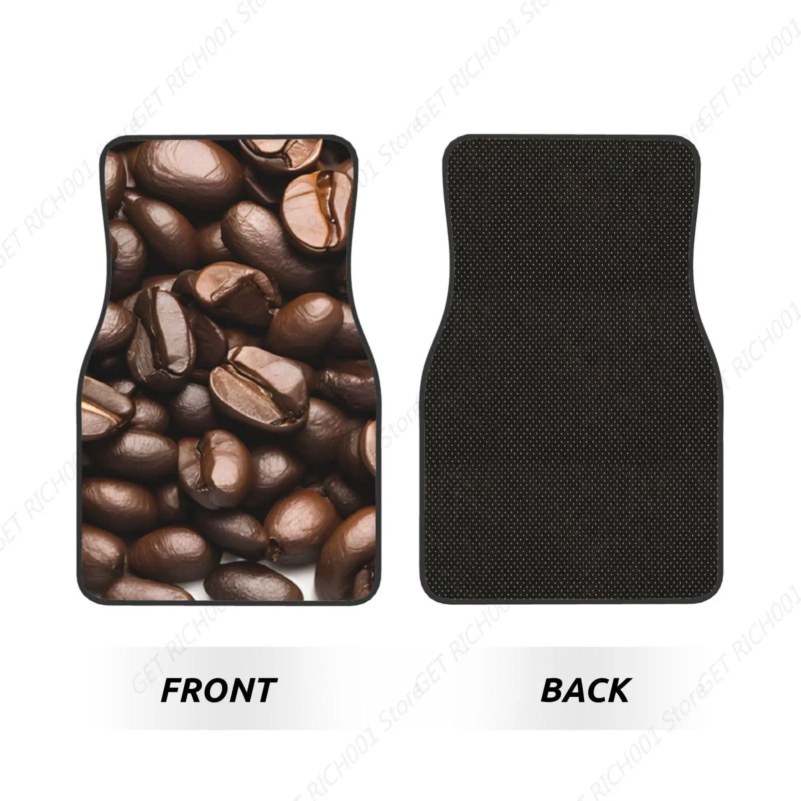 Funny Roasted Coffee Beans Print Car Foot Mat Set Of 4 Pieces Enhance Your Car Interior With Stylish Prints