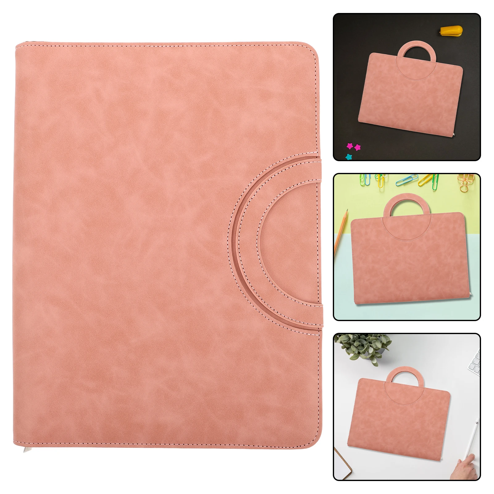 

Soft Pu Zippered Document Organizer Folder Bag Travel Daily Use Secure Storage Pouch For Certificates Passports
