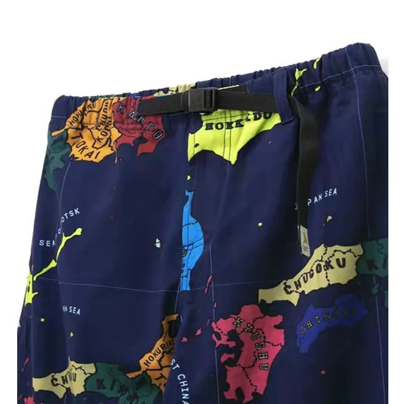 GO SLOW CARAVAN Japanese Trendy Brand Printed Wide Matsuyama Functional Belt Pants