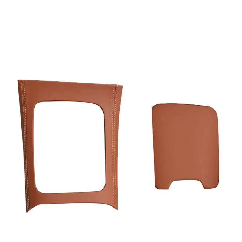 Car Styling Center Control Panel PU Pad Decorative Cover For Mercedes Benz GLC-Class X254 GLC300L 2023-2024 Parts ,Stone Brown-X