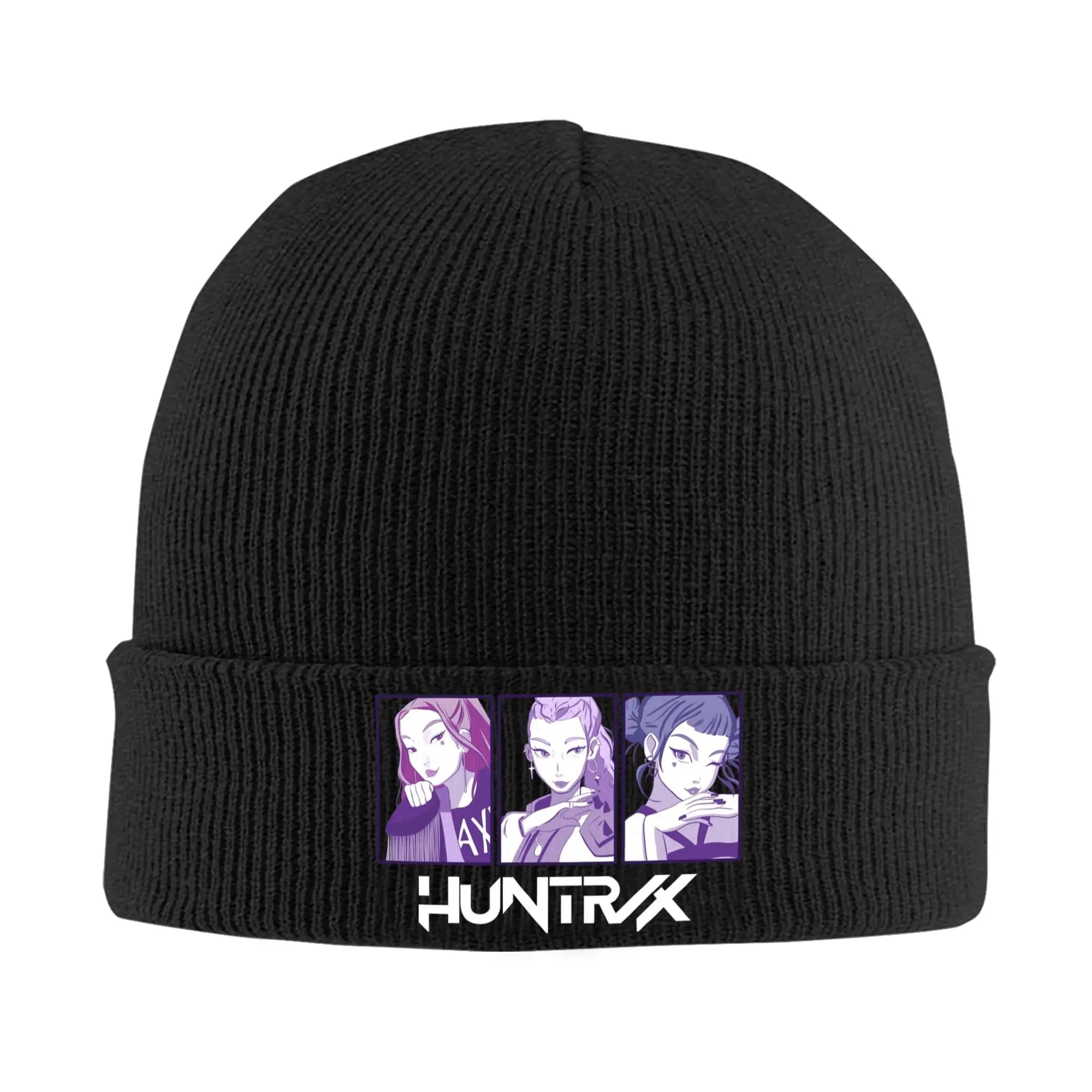 

Женские и мужские шапки-бини HUNTRIX Kpop Demon Hunters Mira Rumi Y2K, крутая вязаная шапка, весенние уличные шапки, эластичные шапки с графическим рисунком