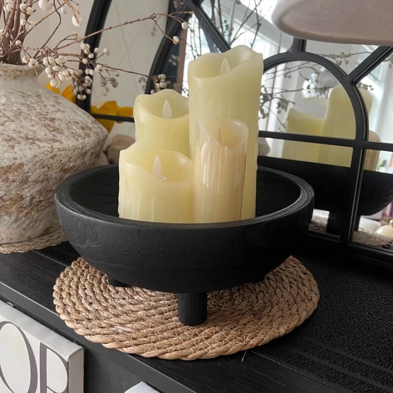 

Hand Carved Wooden Decorative Bowl for Home Entryway Decor, Wood Centerpiece Bowl for Coffee Table ,Wood Bowl for Farmhouse