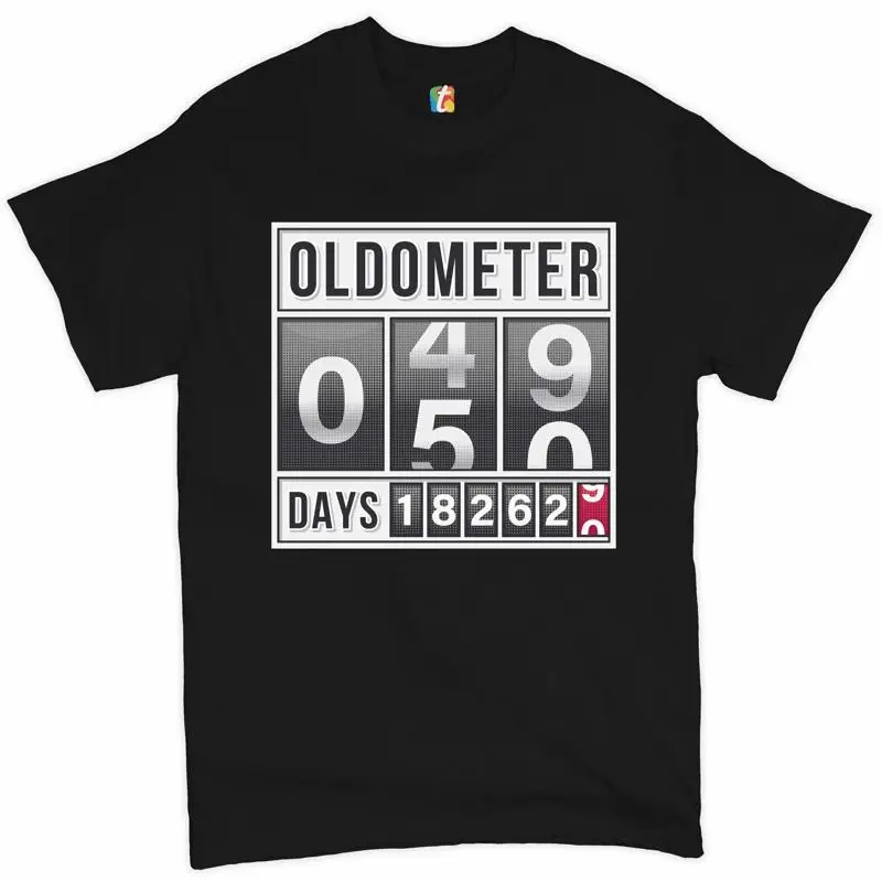 

Oldometer 49-50 T-shirt 50th Anniversary 50 AF Funny Odometer Men's Tee