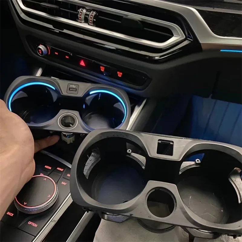 

11 Colors Car LED Cup Holder Lamp For BMW G20 G22 G80 G82 G42 M2 M3 M4 I3 I4 New 2/3/4 Series Decorative Ambient Light Accessory