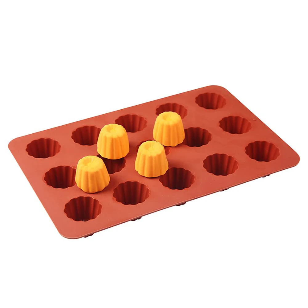 Stampo in Silicone Canele a 15 cavità Canneles antiaderente tortiera Muffin Cupcake teglia fai da te budino Mousse strumenti per decorare torte