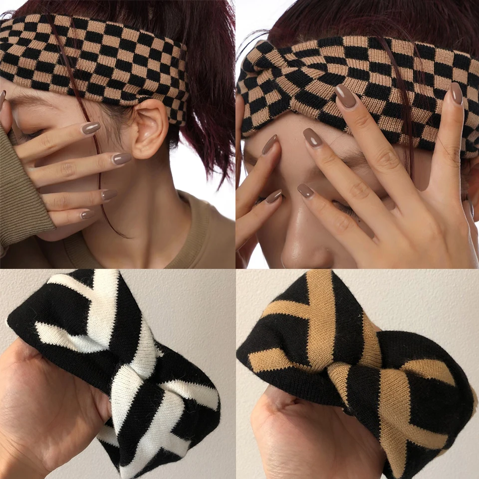 Fashion Knitted Knot Cross Headband For Women Wide Stretch Hairban Winter Headwrap Headwear Elastic Hair Band Hair Accessories