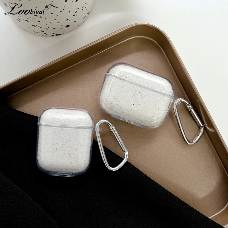 Glitter Shiny Clear Color Earphone case For Apple Airpods Pro 1 2 Cases Wireless Earphone Cover For Airpods Pro 3 Soft TPU Cases