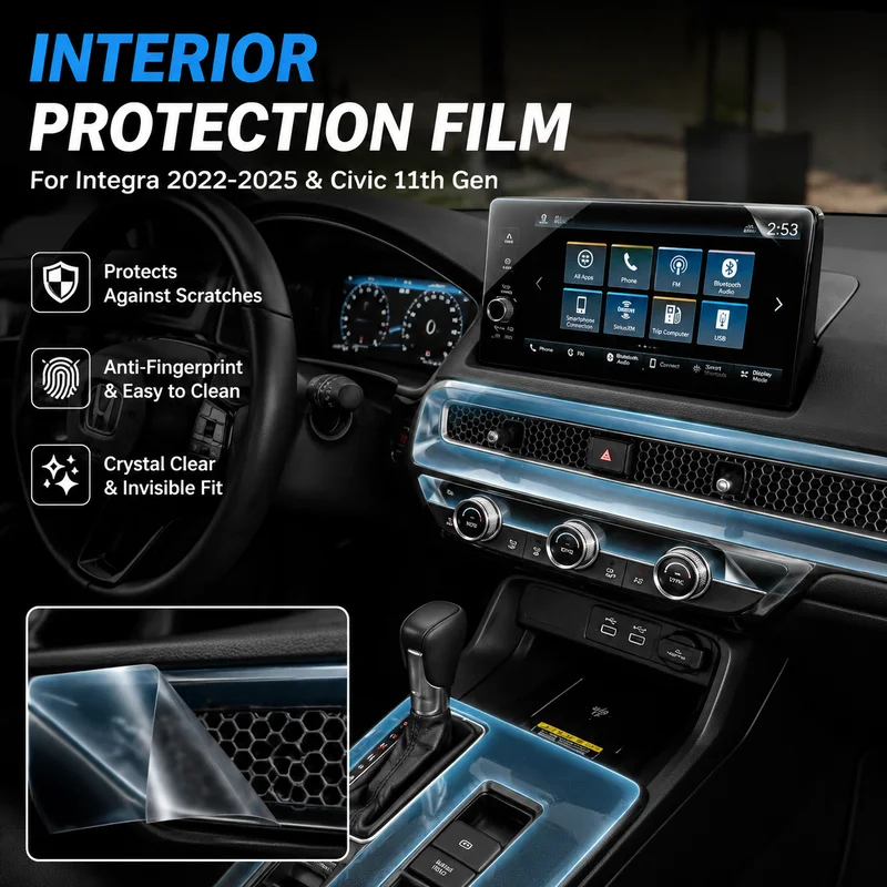 

Interior Film For Honda Integra 2022-2025 and Civic 11th Gen TPU Protection, Replacement Parts, Car Accessories
