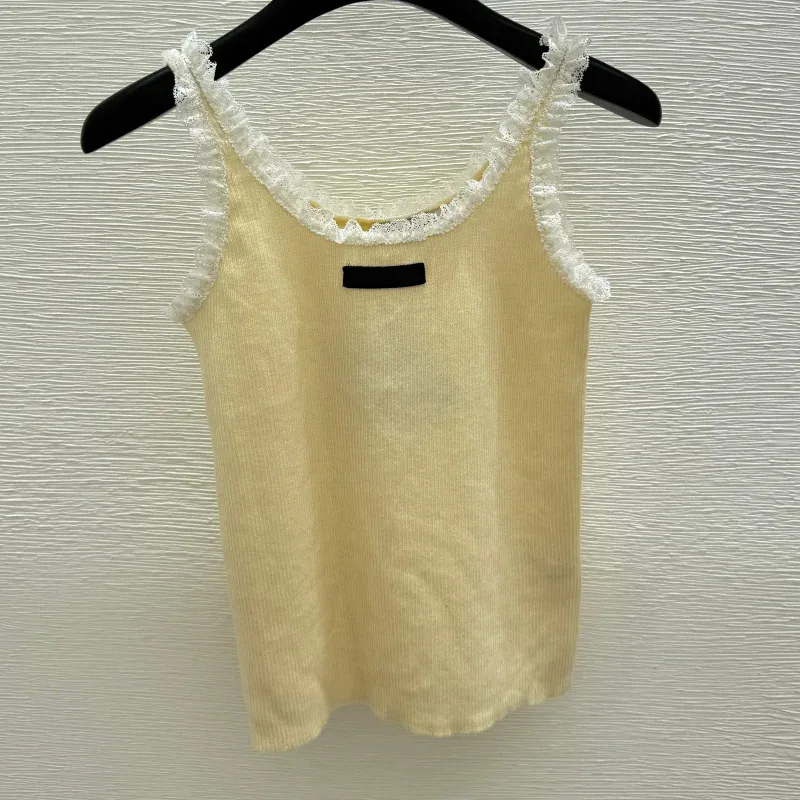 

High quality Fashion Sexy Lace Patchwork Ribbed Tank Tops Women Chic Sleeveless Crop Vests Streetwear Sweet Camisole 25621262