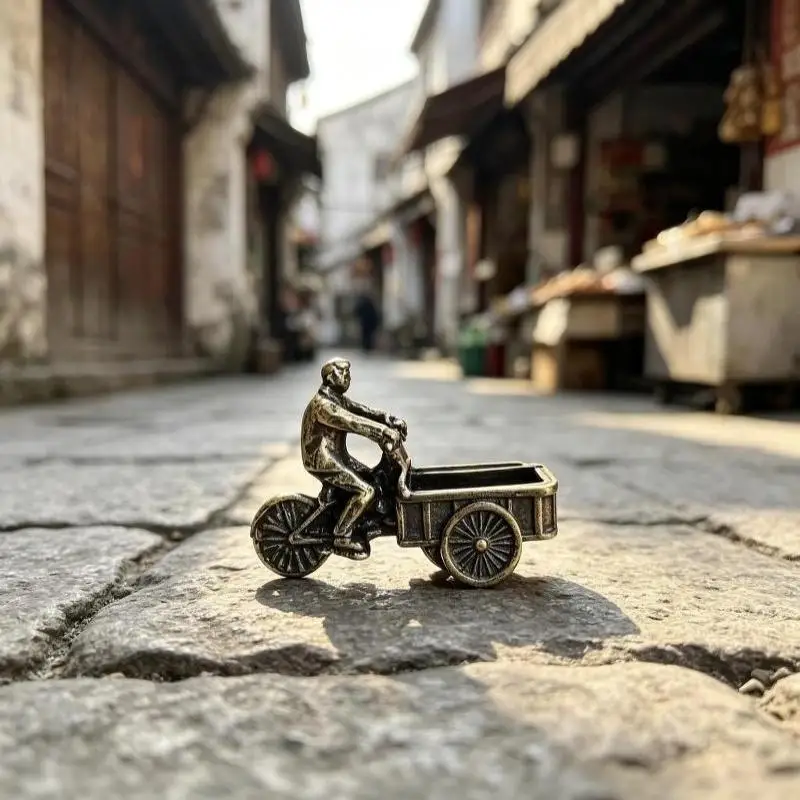 Vintage Metal Tricycle Figurine Antique Finish Exquisite Detail For Home Decor Collection Gift
