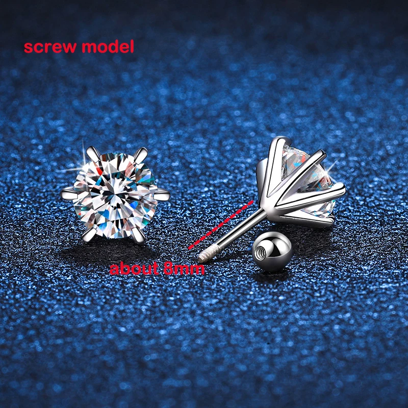 Smyoue 0,3-2 ct GRA Moissanit Ohrstecker für Frauen Farblose Funkelnde Hochzeit Ohrstecker 100% S925 Sterling Silber Schmuck