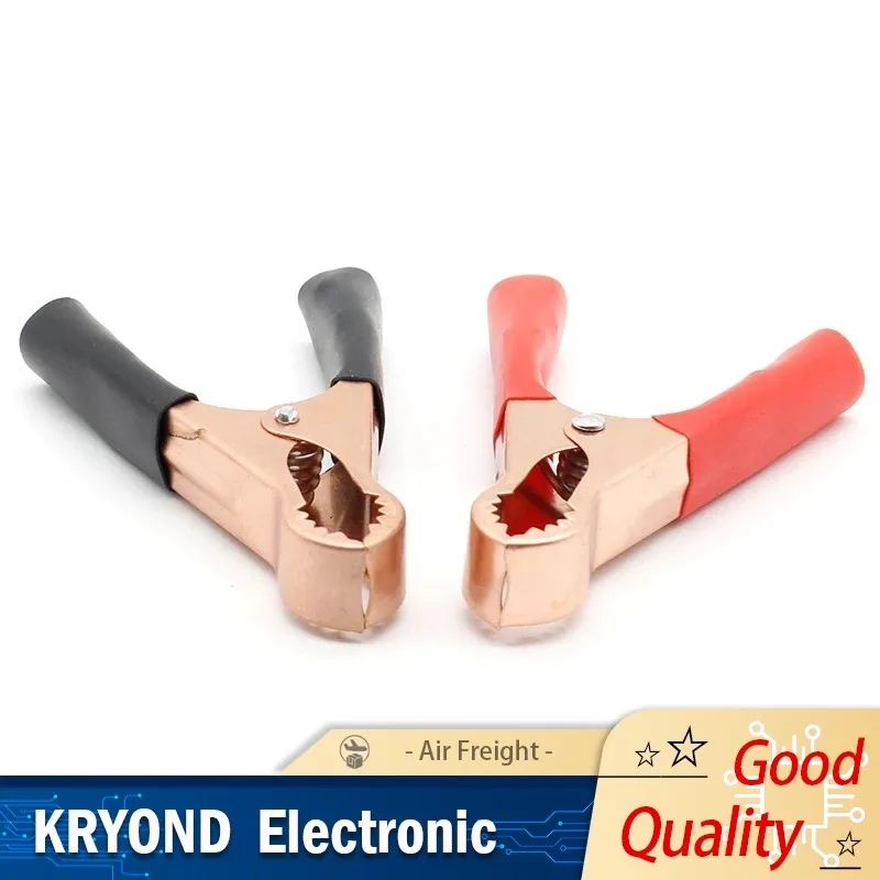 2PCS 50A Red Black 80mm Alligator Clips Car Caravan Van Battery Test Lead