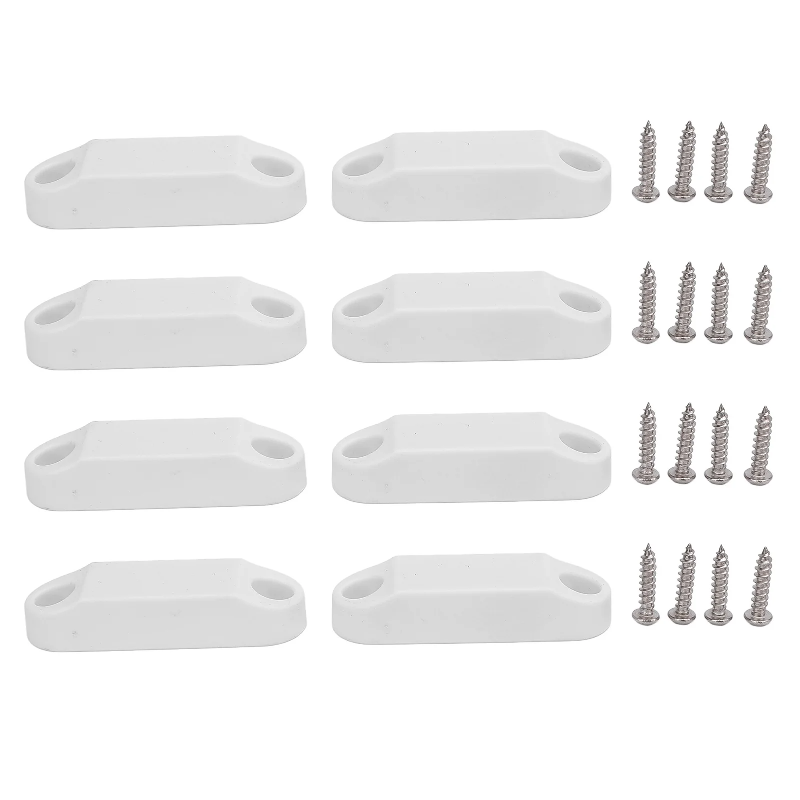 

4 Pair Magnetic Baggage Door Catch and Holder Kit Weatherproof RV Storage Door Catch and Holder Kit for Camping Trailer White