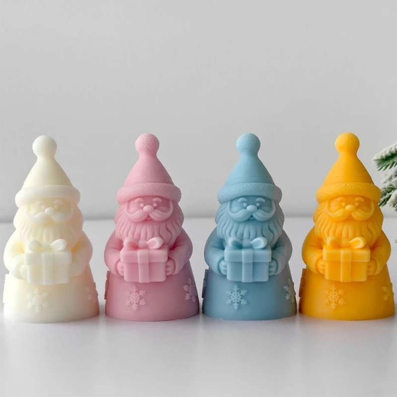 سانتا كلوز الشكل شمعة قالب من السيليكون للشمعة الصابون مهرجان الديكور A2BB