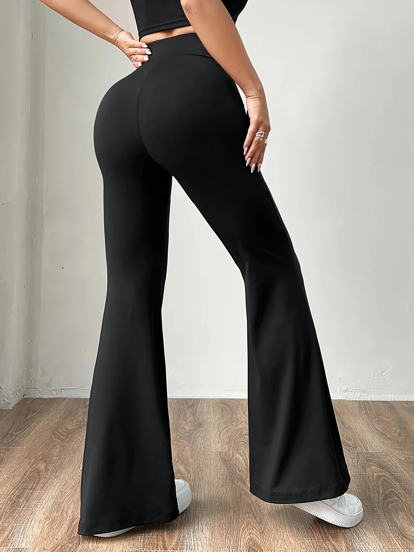 Calças Flare Versáteis para o Dia a Dia, Leggings de Cintura Alta com Controle de Barriga e Efeito Levanta Bumbum