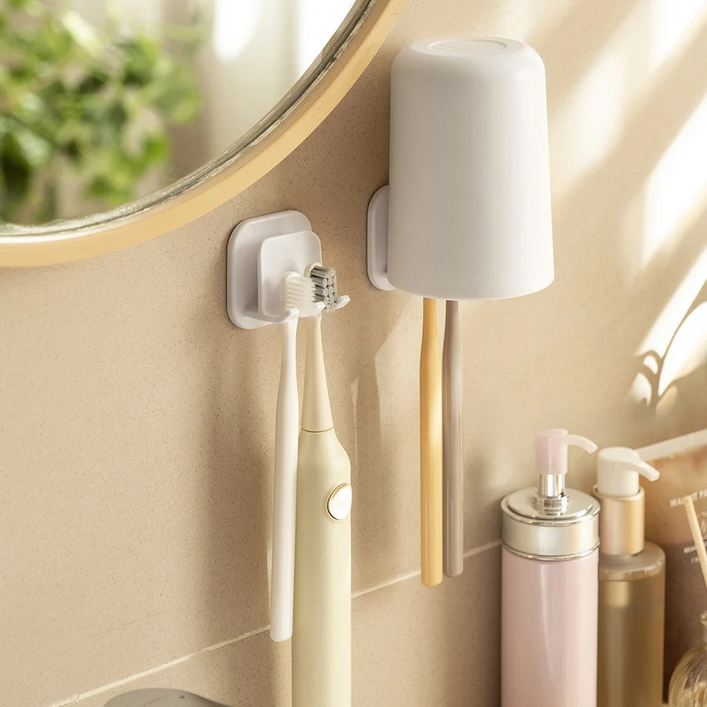 Toothbrush Holder Wall Bathroom Storage Stand Self-adhesive Rack Space Saving