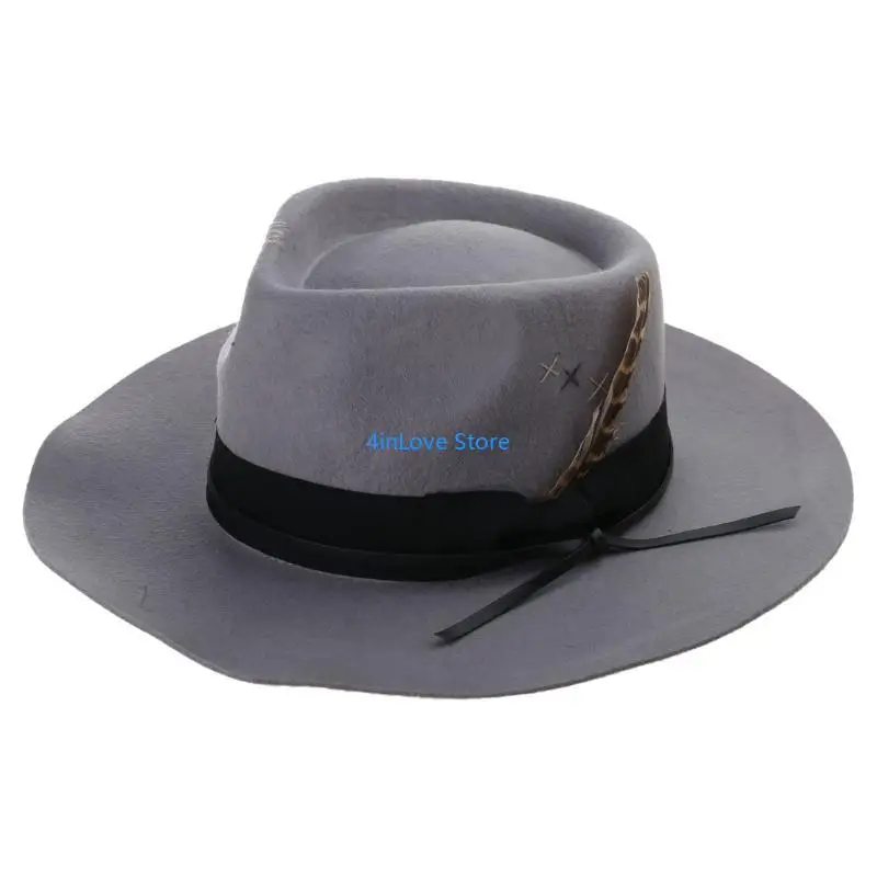 

T4MD потрепанная джентльменская шляпа, уличная шляпа-федора с плоским верхом для подростков, карнавалов, вечеринок