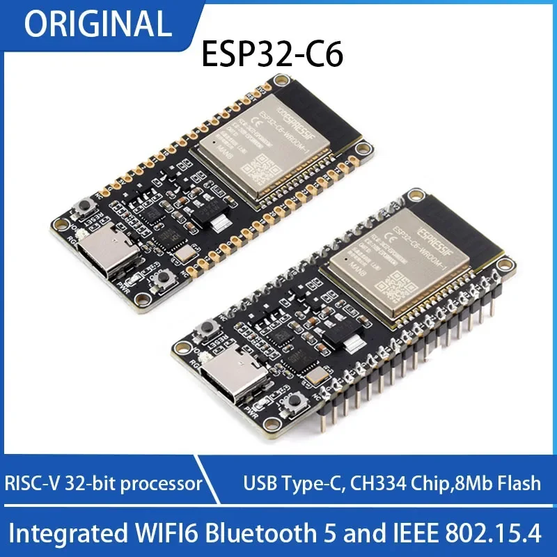 

ESP32-C6-DEV-KIT-N8 Development Board ESP32-C6-WROOM-1-N8 ESP32 ESP32-C6-WROOM WiFi+Bluetooth Module Core Board