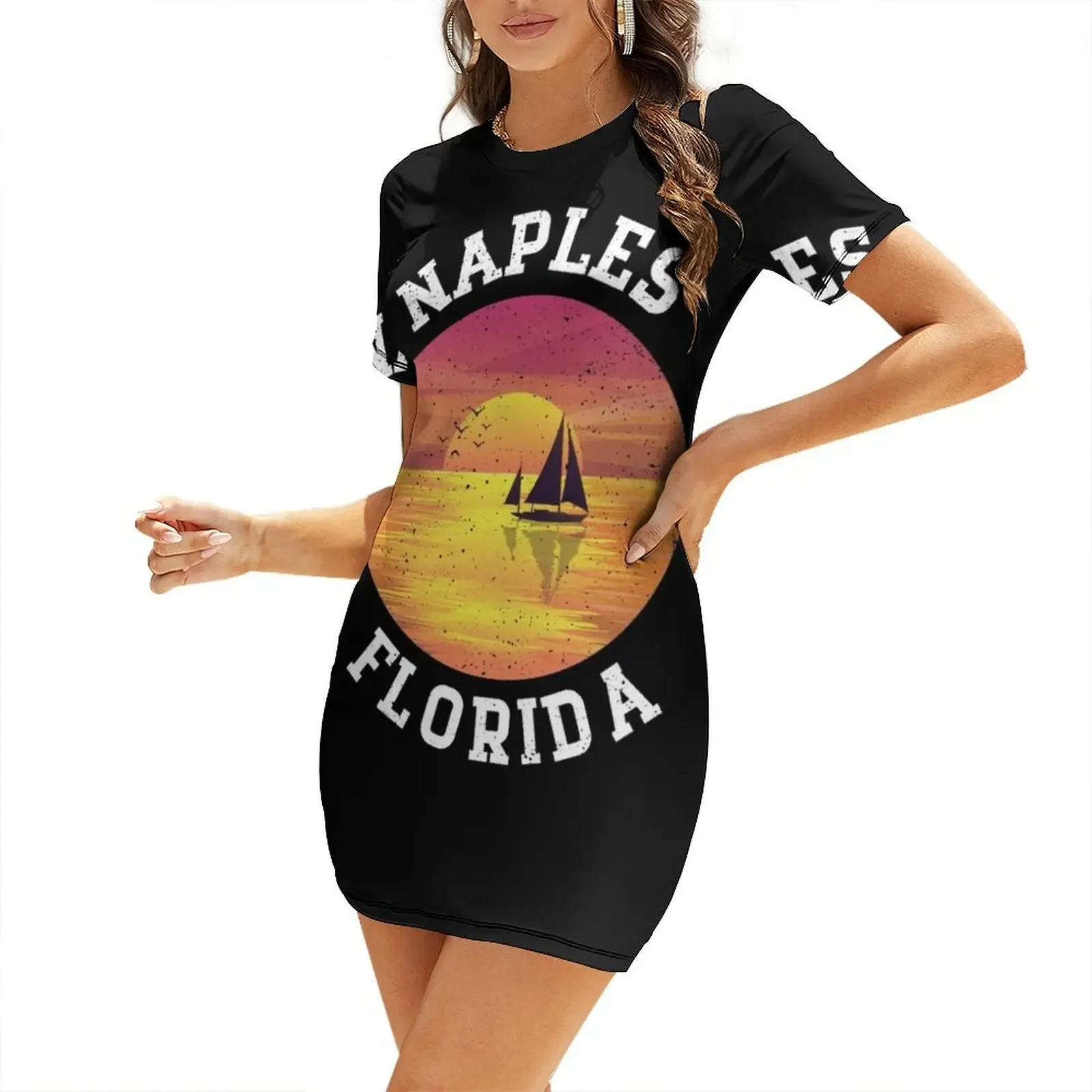 

Naples Florida Short-Sleeved Dress Women's summer dresses birthday dress Woman dresses Dress