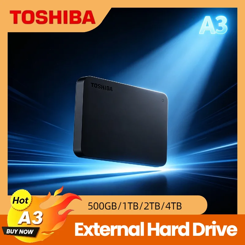 

High Speed Toshiba A3 Canvio Basics Portable Hard Disk 2TB 1TB 500GB USB 3.0 149g Lightweight for Backup Storage Elite