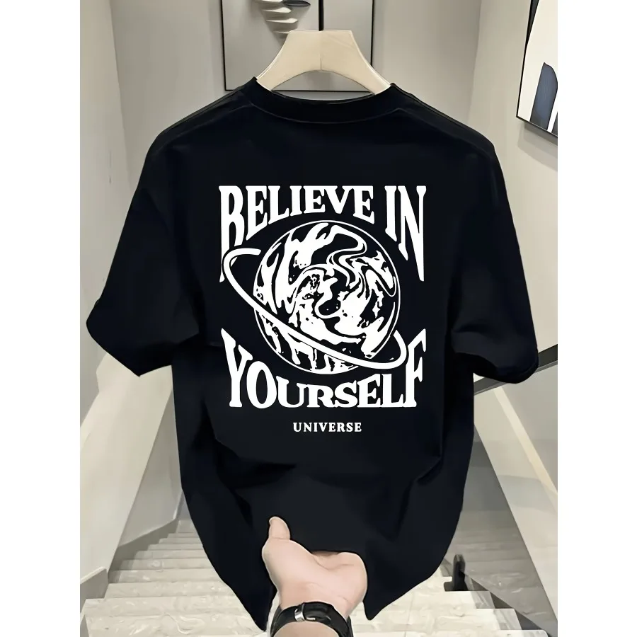

Men's 100% cotton casual T-shirt fashion design summer multifunctional printing pattern high-end temperament match