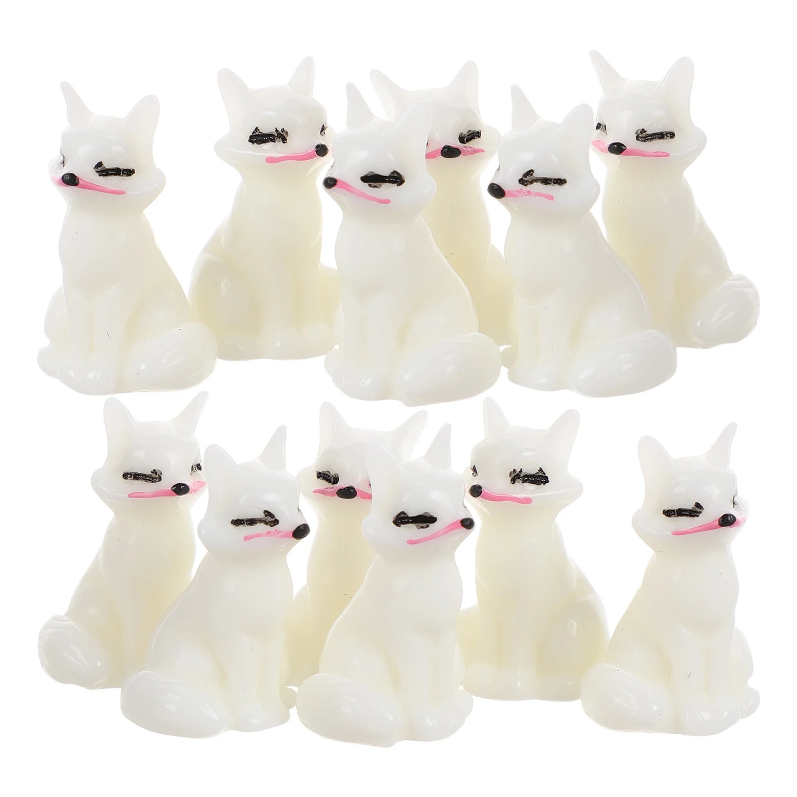 24 قطعة الثعلب المشهد الصغير ديكور مجموعة لطيف مصغرة سطح المكتب الحلي DIY بها بنفسك إكسسوارات الحديقة الراتنج الحيوان أرقام ديكور المنزل