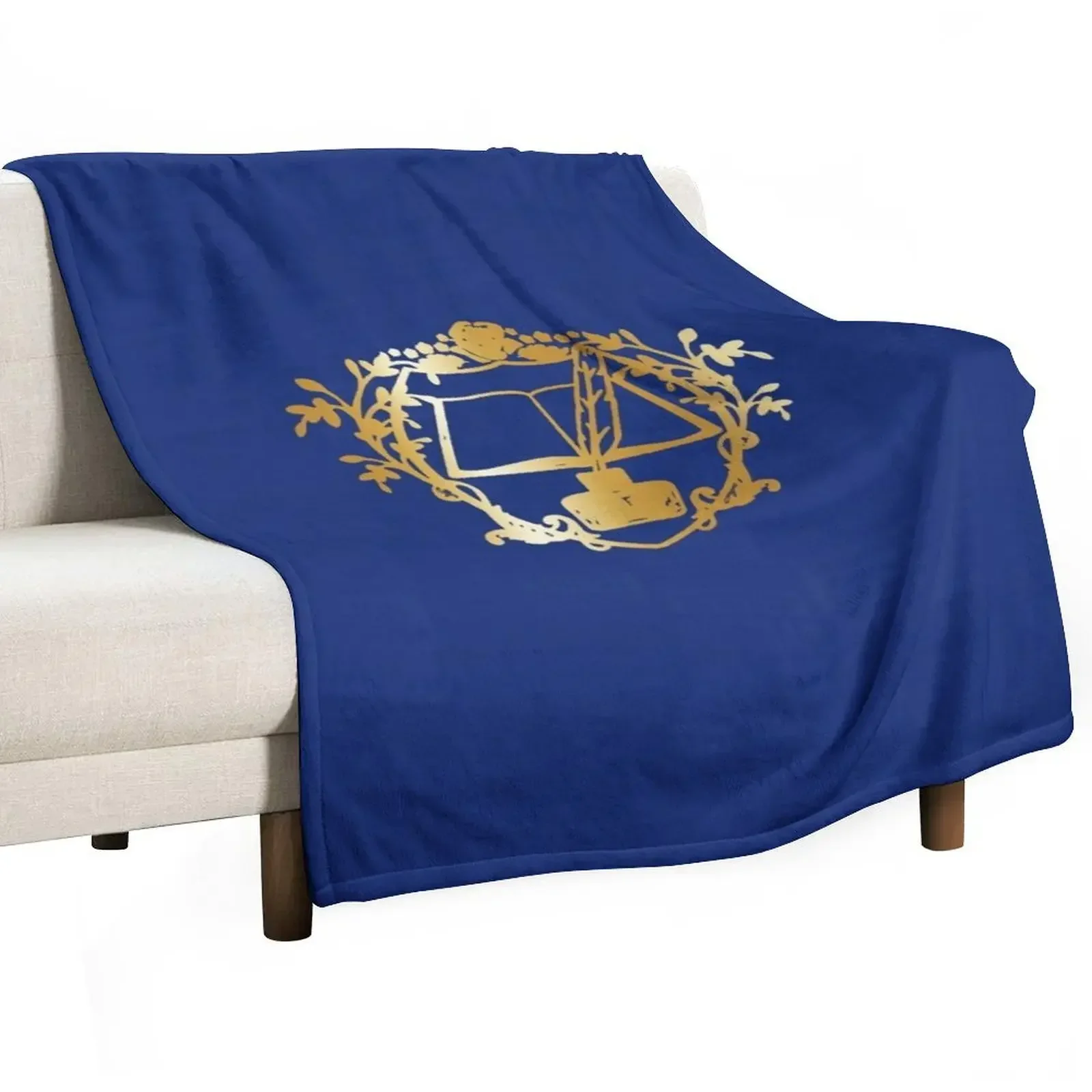 Ascendance of a bookworm golden logo Myne's Crest Throw Blanket Thermal Flannels warm winter blankets ands Blankets