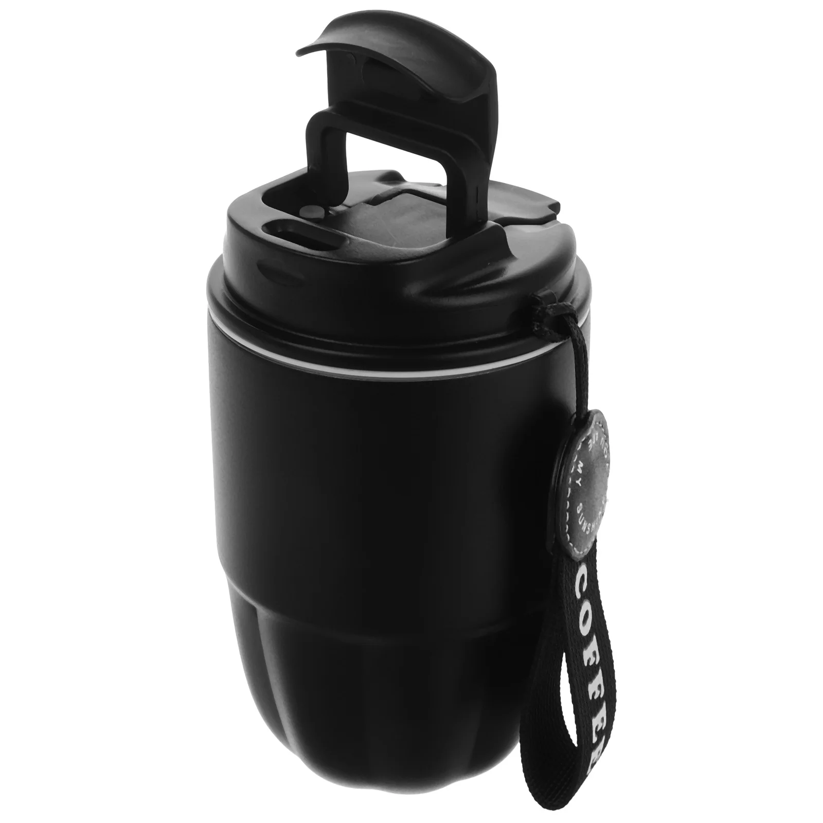 

Stainless Steel Mini Coffee Cup Black 320Ml Vacuum Insulated Travel Mug Spill Proof Lid Office Car Reusable Coffee Tumbler