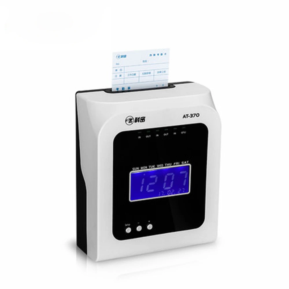 

Digital Employee Attendance Time Recorder Desktop Automatic Card Punch Machine with LCD Screen AT-370