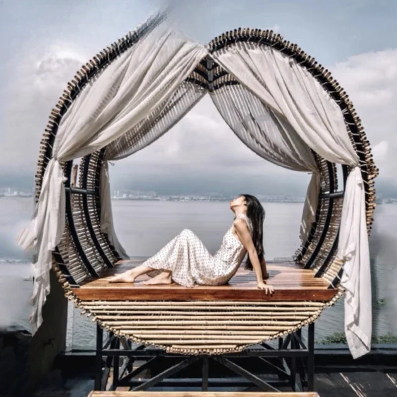 نسج الخيزران، أريكة، أثاث، خارجي، حديقة، شاطئ البحر، فيلا، مقاومة للماء #3