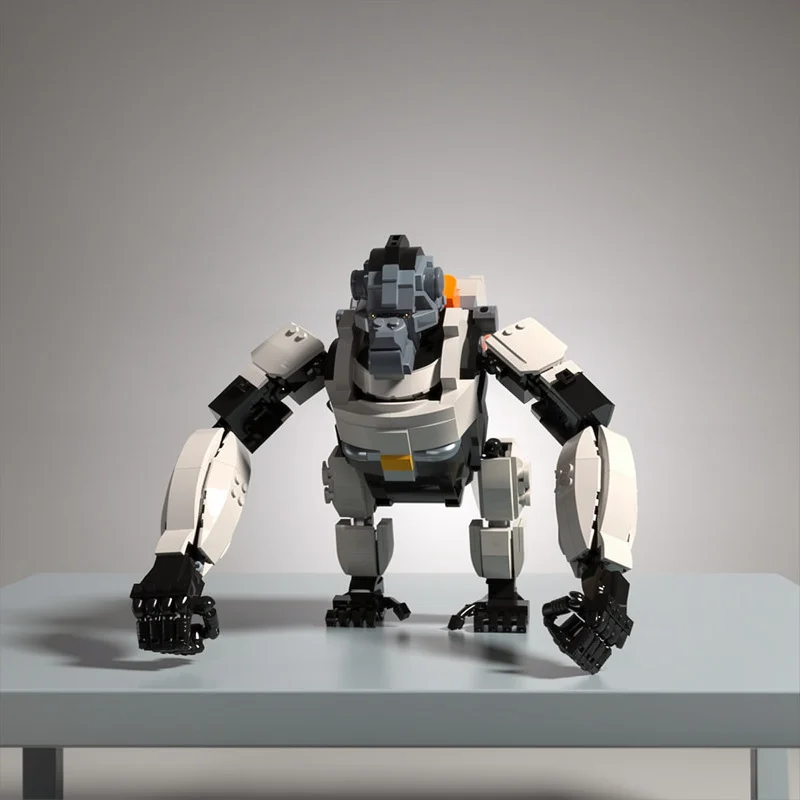

MOC Mecha Gorilla Scientist Building Blocks Space Primate Figure Sci-Fi Warrior Assembly DIY Bricks Model Desktop Ornament Gift